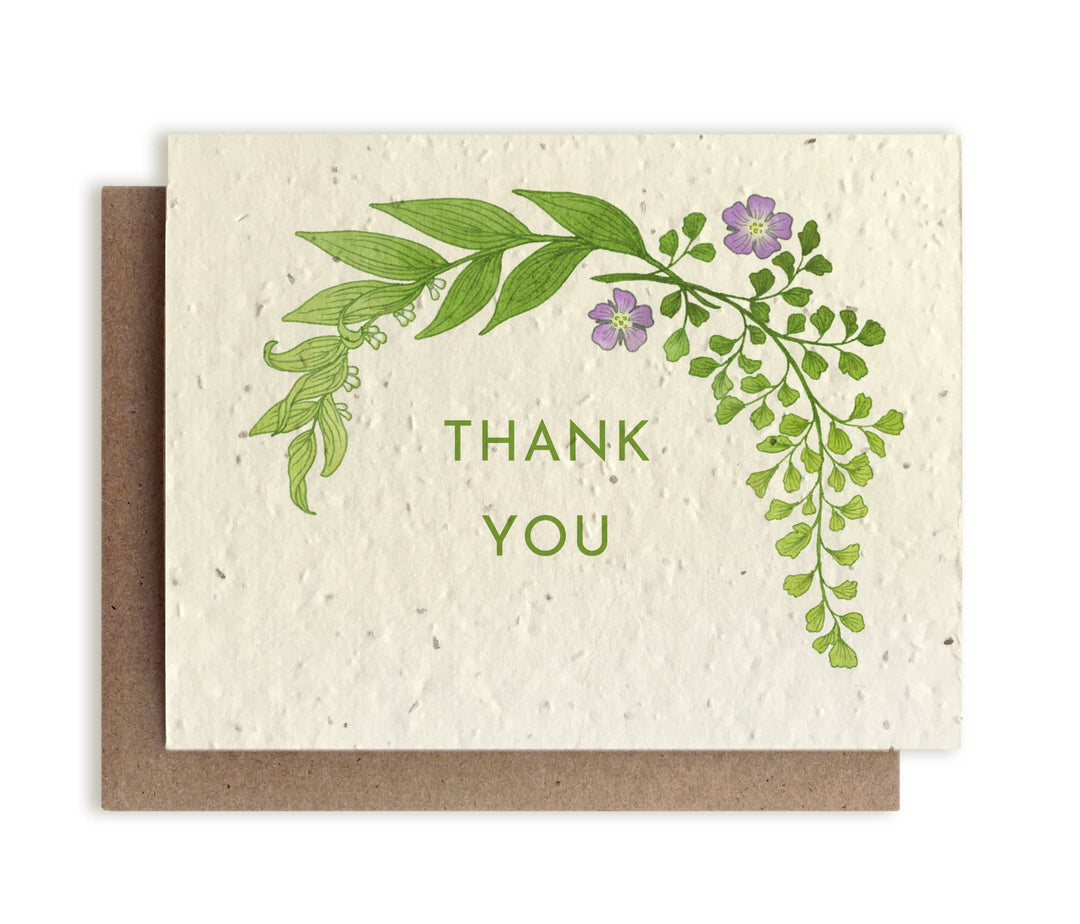 Thank You Botanical Greeting Cards - Plantable Seed Paper