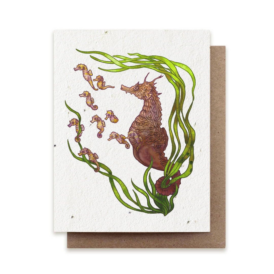 The Bower Studio - Seahorse Father Plantable Herb Card