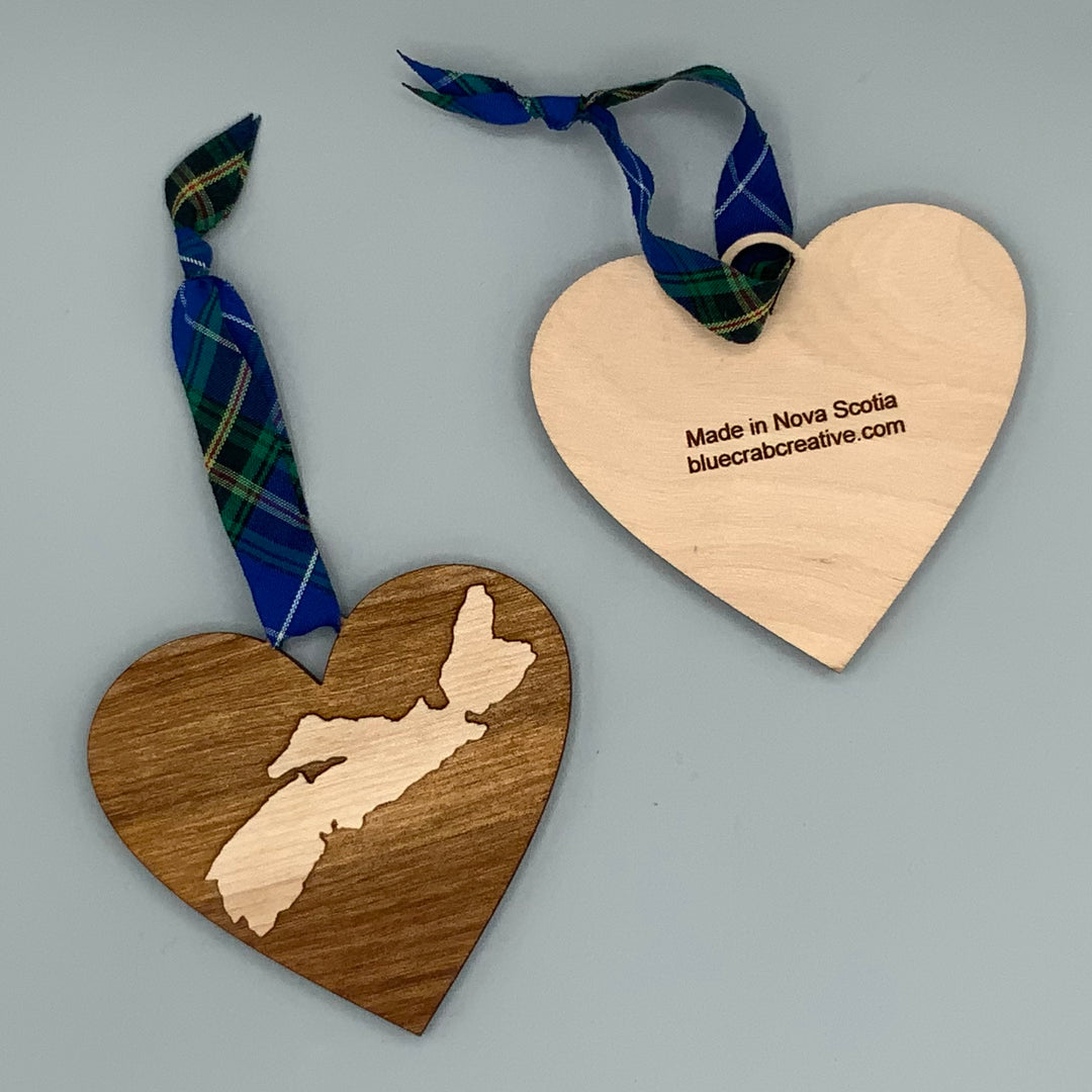 Nova Scotia Heart Wooden Ornament