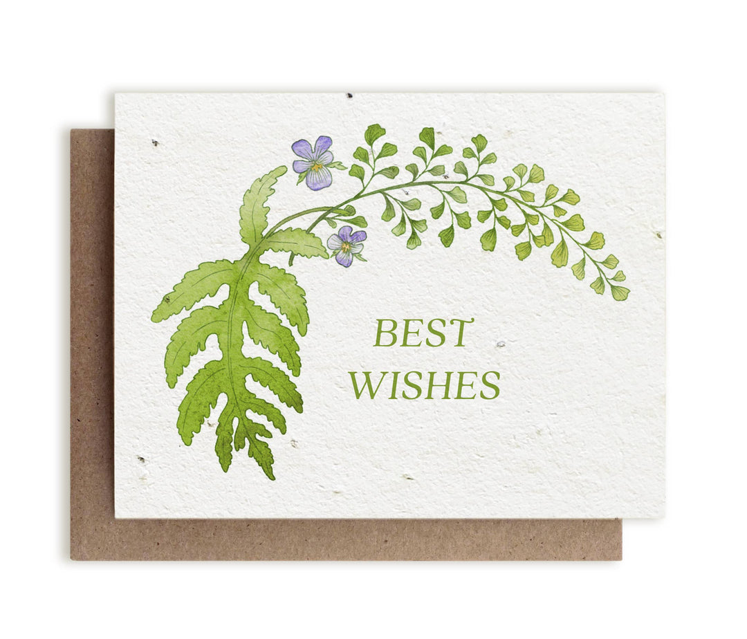 The Bower Studio - Botanical Best Wishes Plantable Herb Card