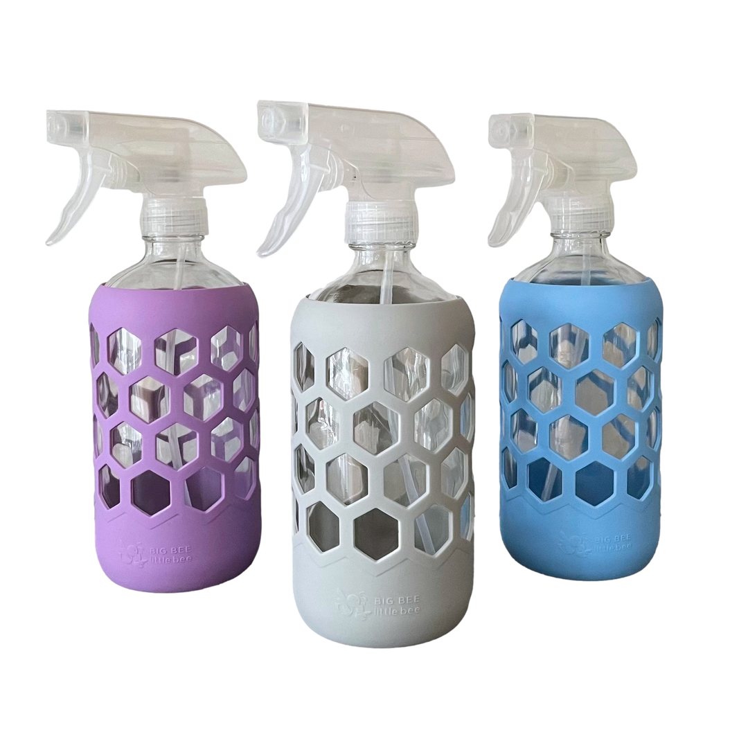 Big Bee, Little Bee - Reusable Glass Spray Bottle with Silicone Sleeve & Labels
