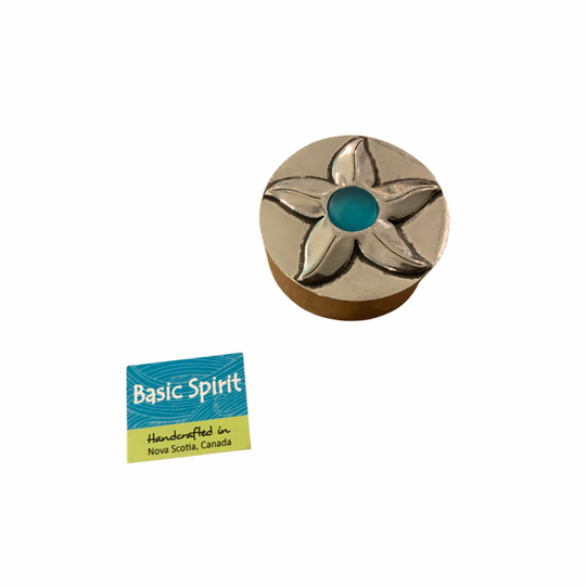 Sea star Round Trinket box with chain - Basic Spirit - NS Pewter