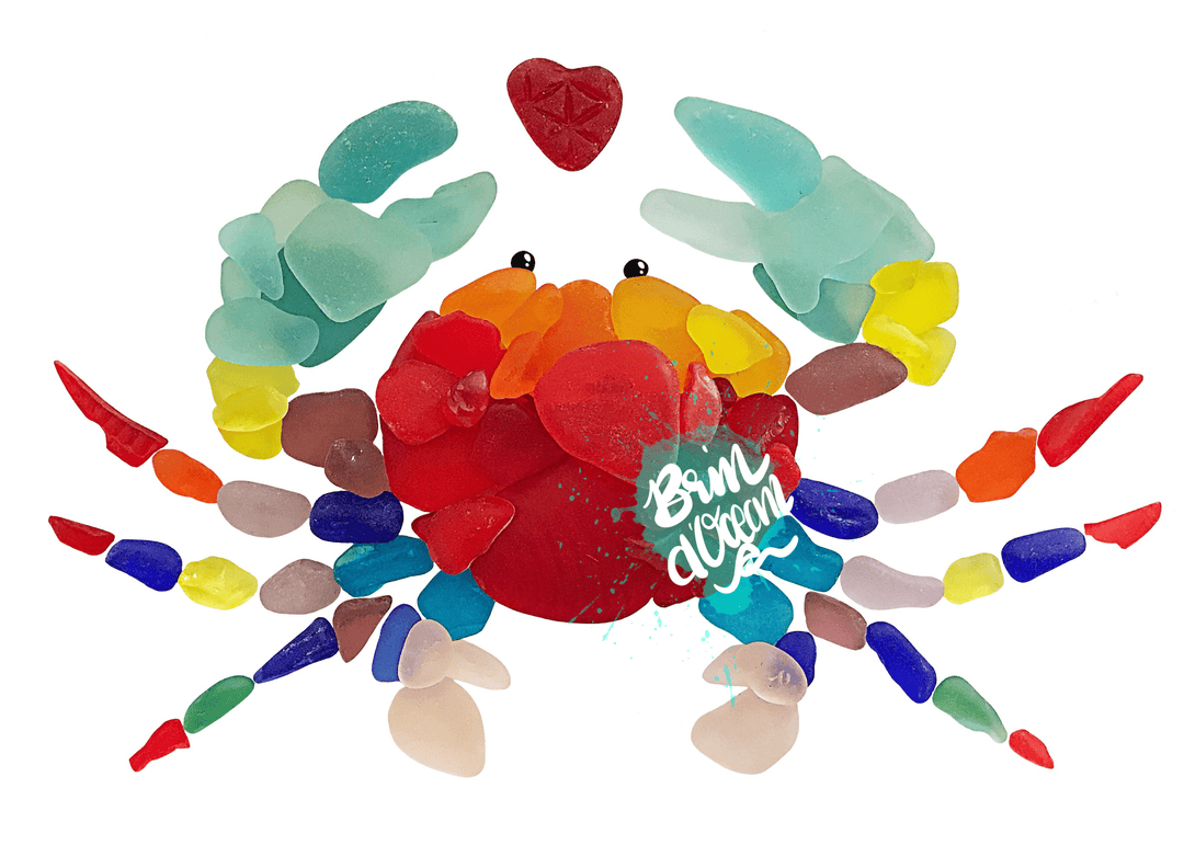 Brin d’Ocean - Crab Sea Glass greeting card, Crab, all occasions
