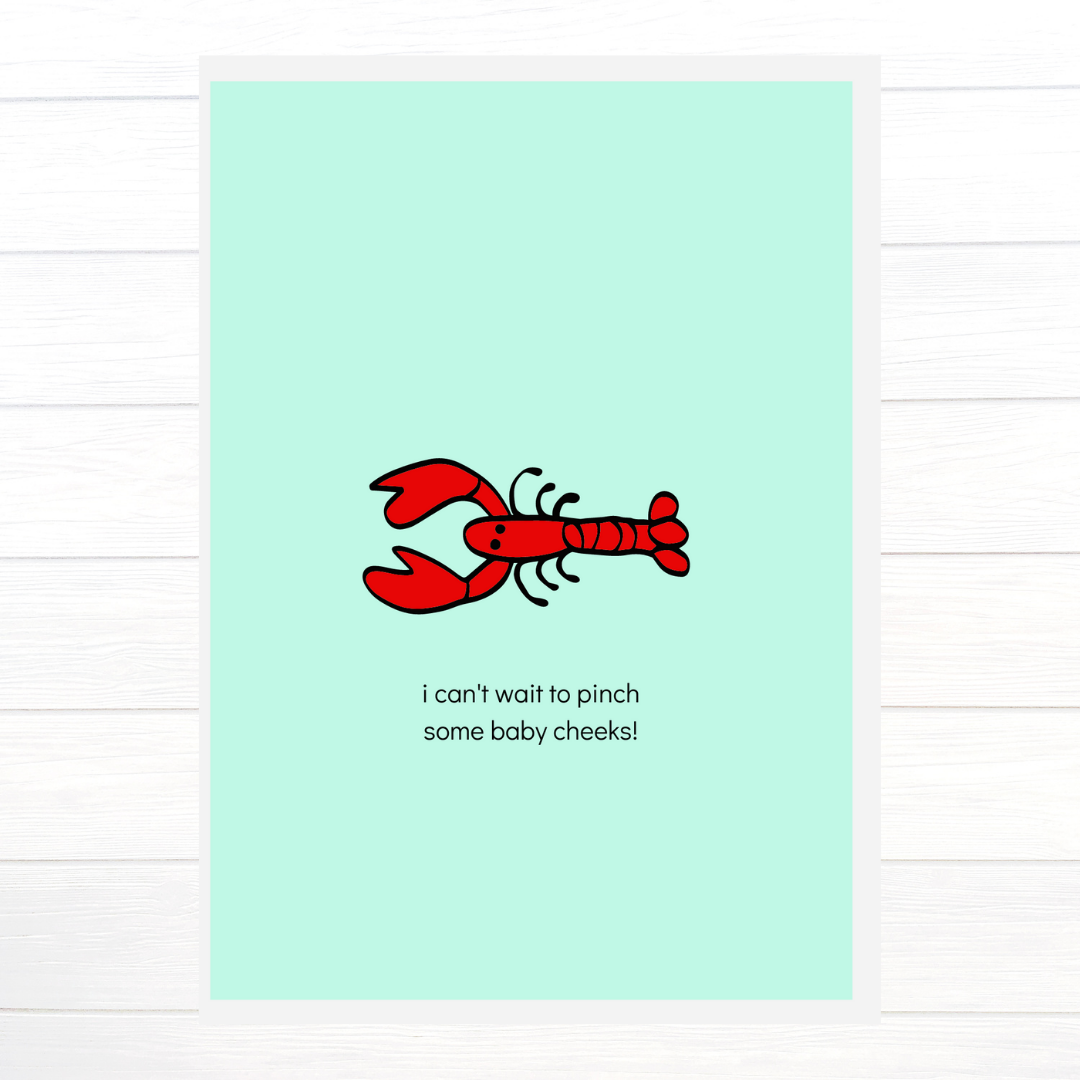 Pip and Daisy - Lobster Baby Shower Greeting Card