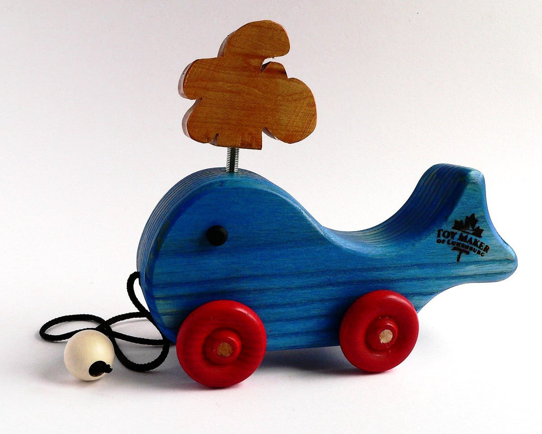 Wooden Whale With Spout Pull Toy