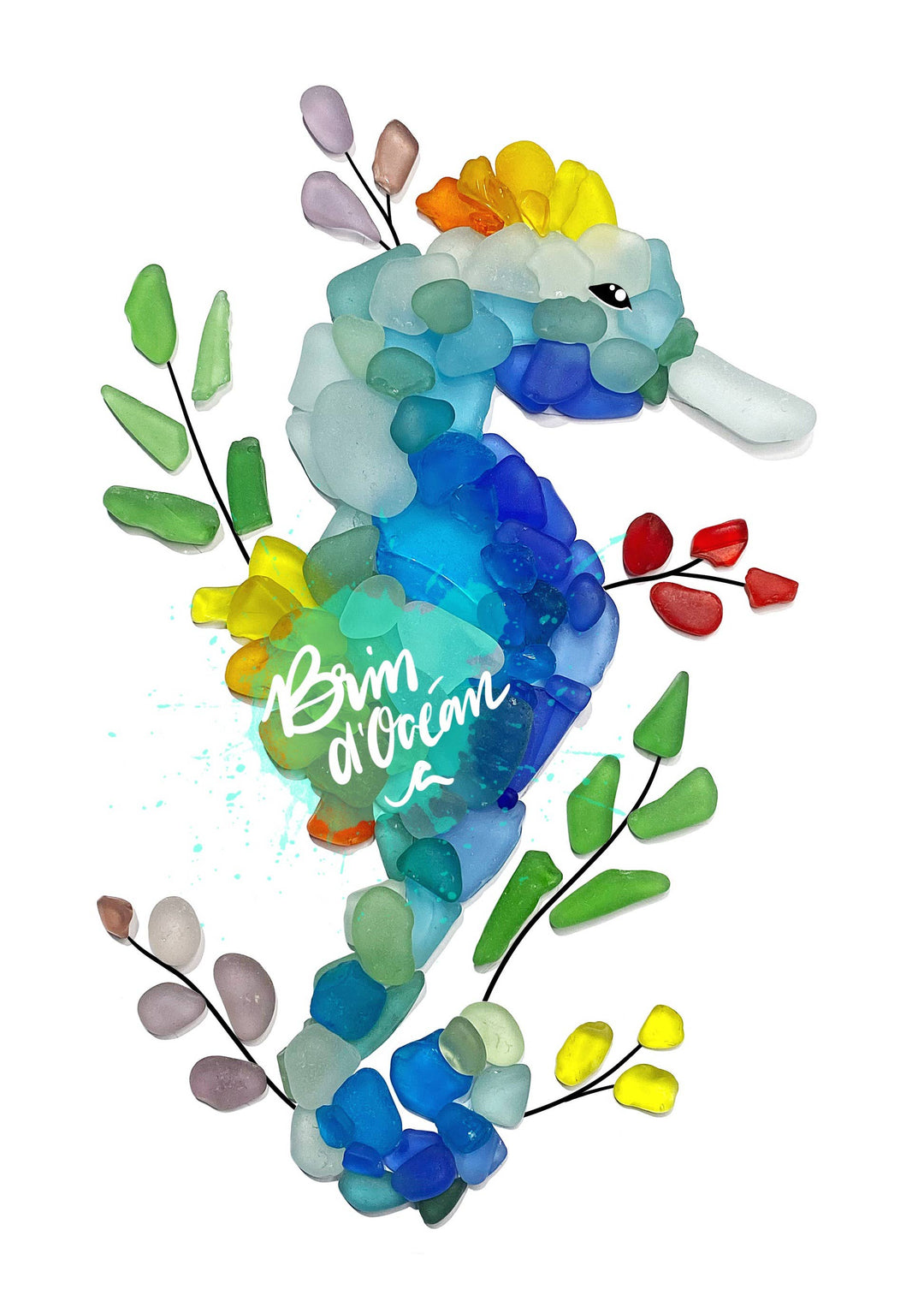 Brin d’Ocean - Seahorse Sea Glass greeting card, all occasions