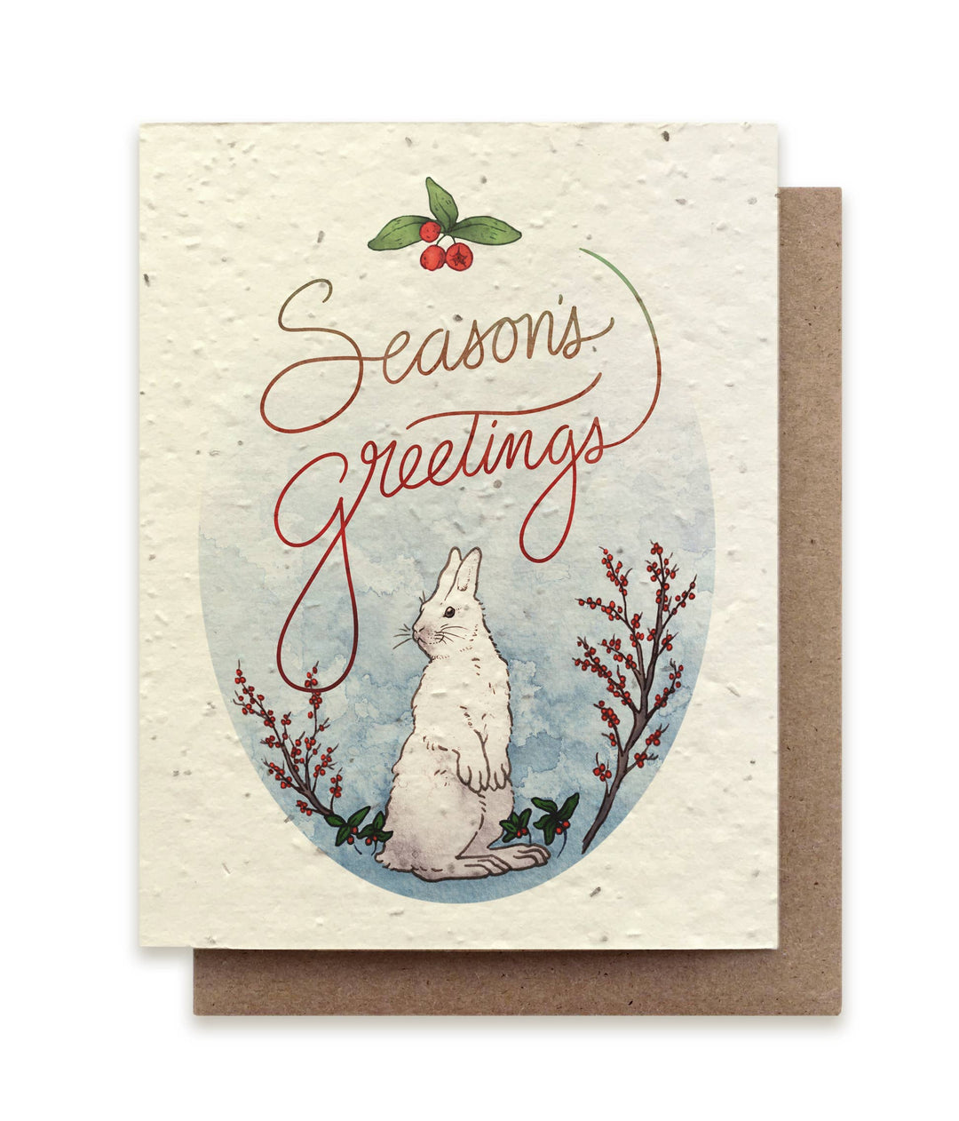 Season's Greetings Snowshoe Hare - Plantable Seed Cards