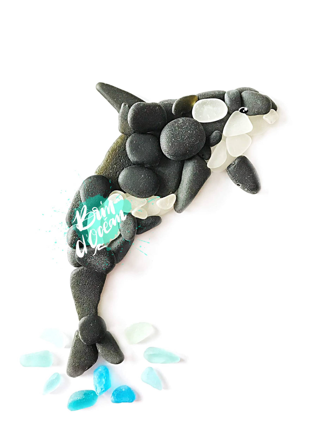 Brin d’Ocean - Orca Sea Glass Greeting card, Orca, Killer Whale